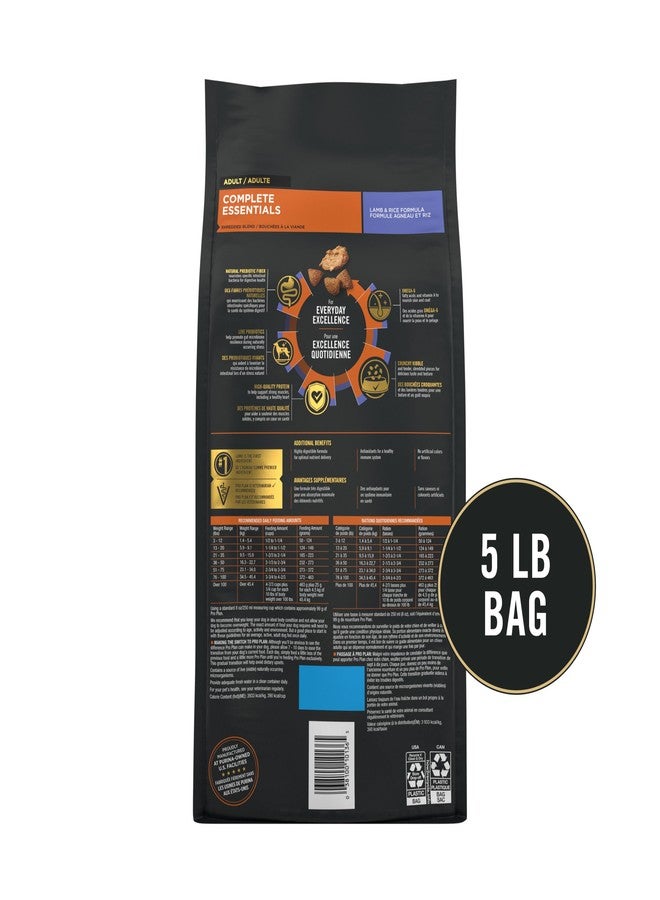 Purina Pro Plan Complete Essentials Shredded Blend Lamb and Rice High Protein Dog Food with Probiotics for Dogs - 5 lb. Bag - Image 5
